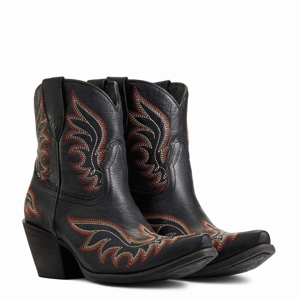 Women's Ariat Chandler Booties Black | IYUD-91824