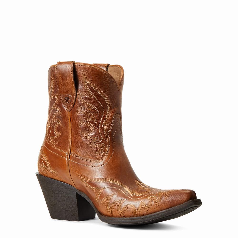 Women's Ariat Chandler Booties Brown | PAGI-73105