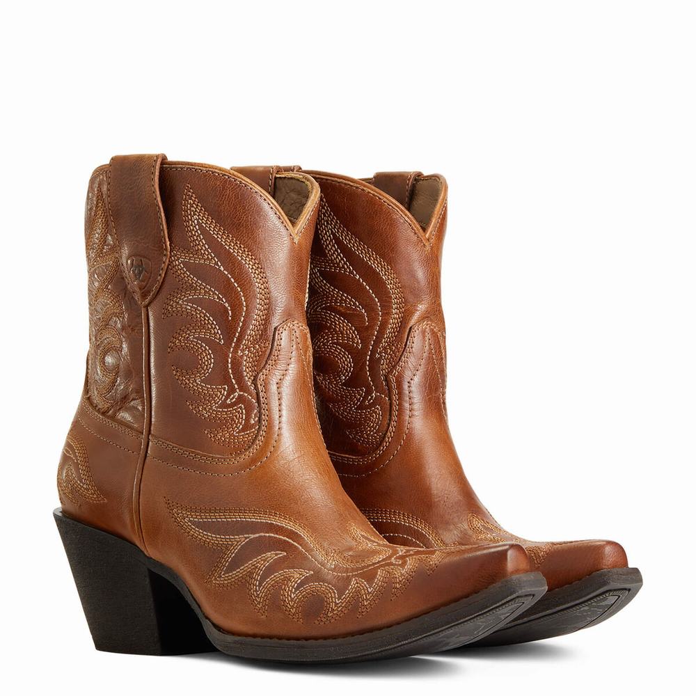 Women's Ariat Chandler Booties Brown | PAGI-73105