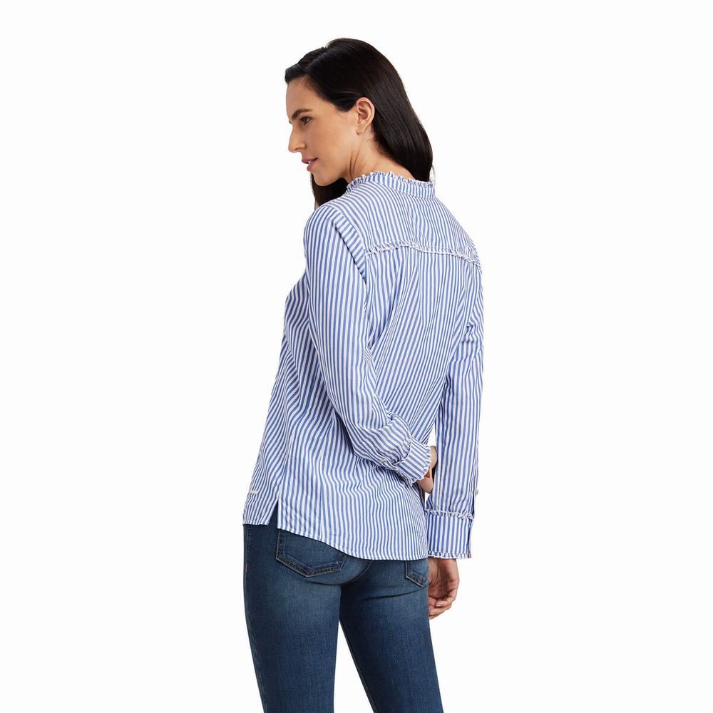 Women's Ariat Clarion Tops Blue | NHXZ-52783