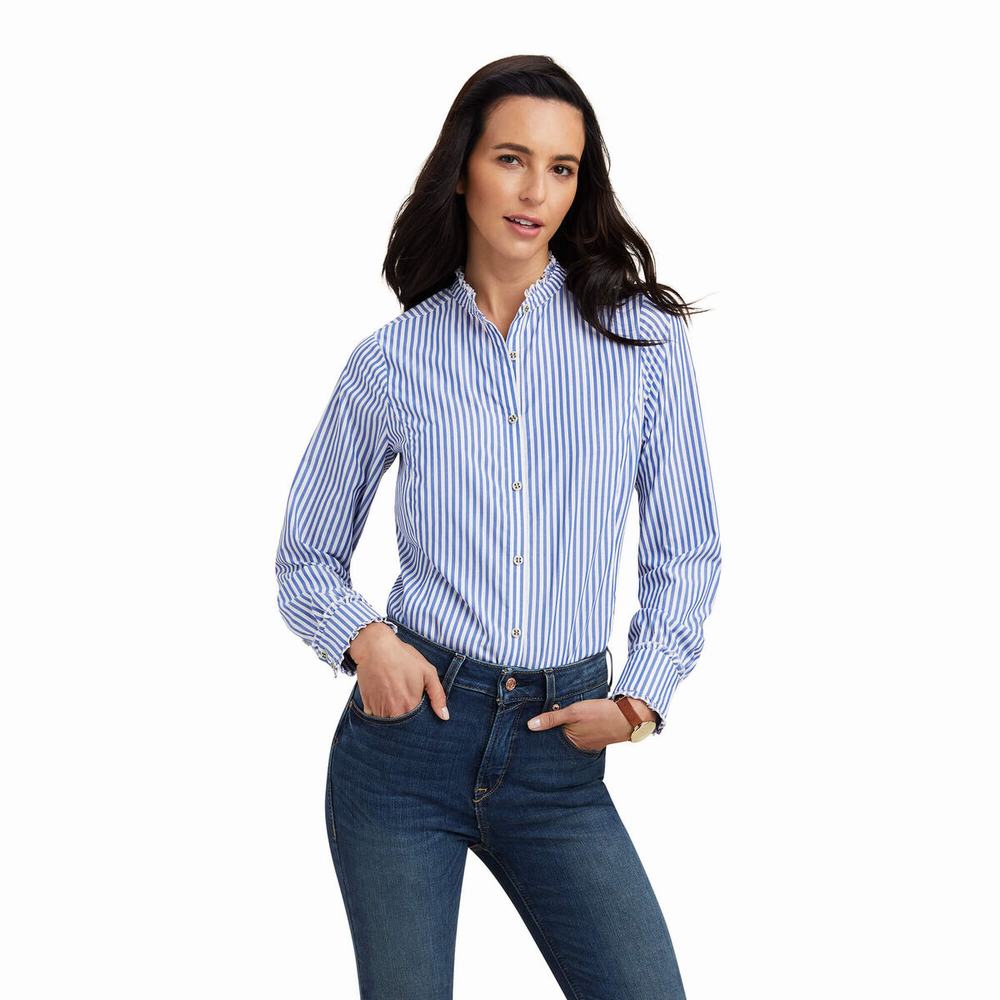 Women\'s Ariat Clarion Tops Blue | NHXZ-52783