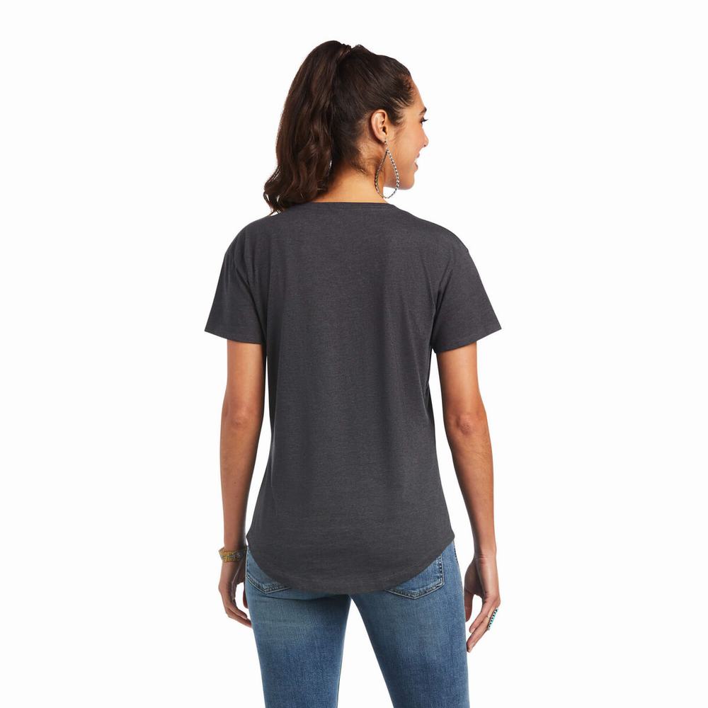 Women's Ariat Co.? Tops Grey | LBXM-31297