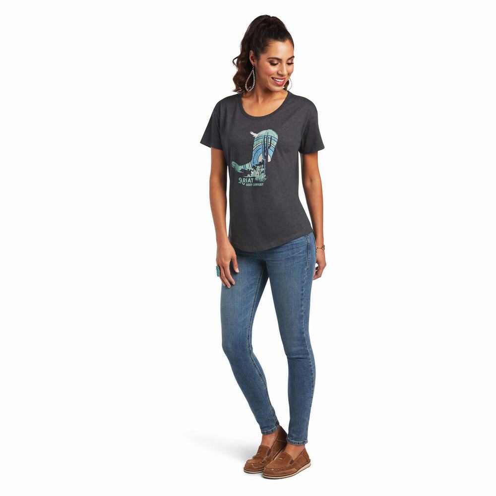 Women's Ariat Co.? Tops Grey | LBXM-31297