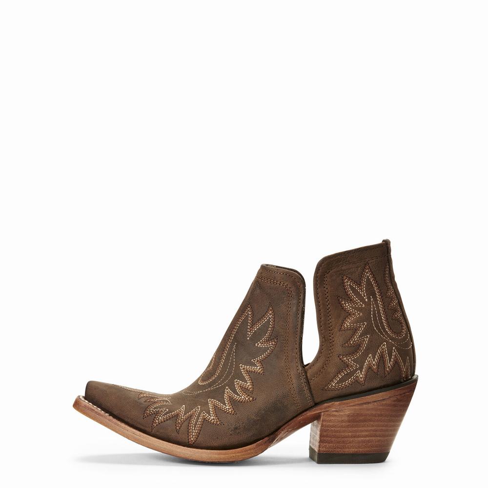 Women's Ariat Dixon Booties Brown | FRIM-05792