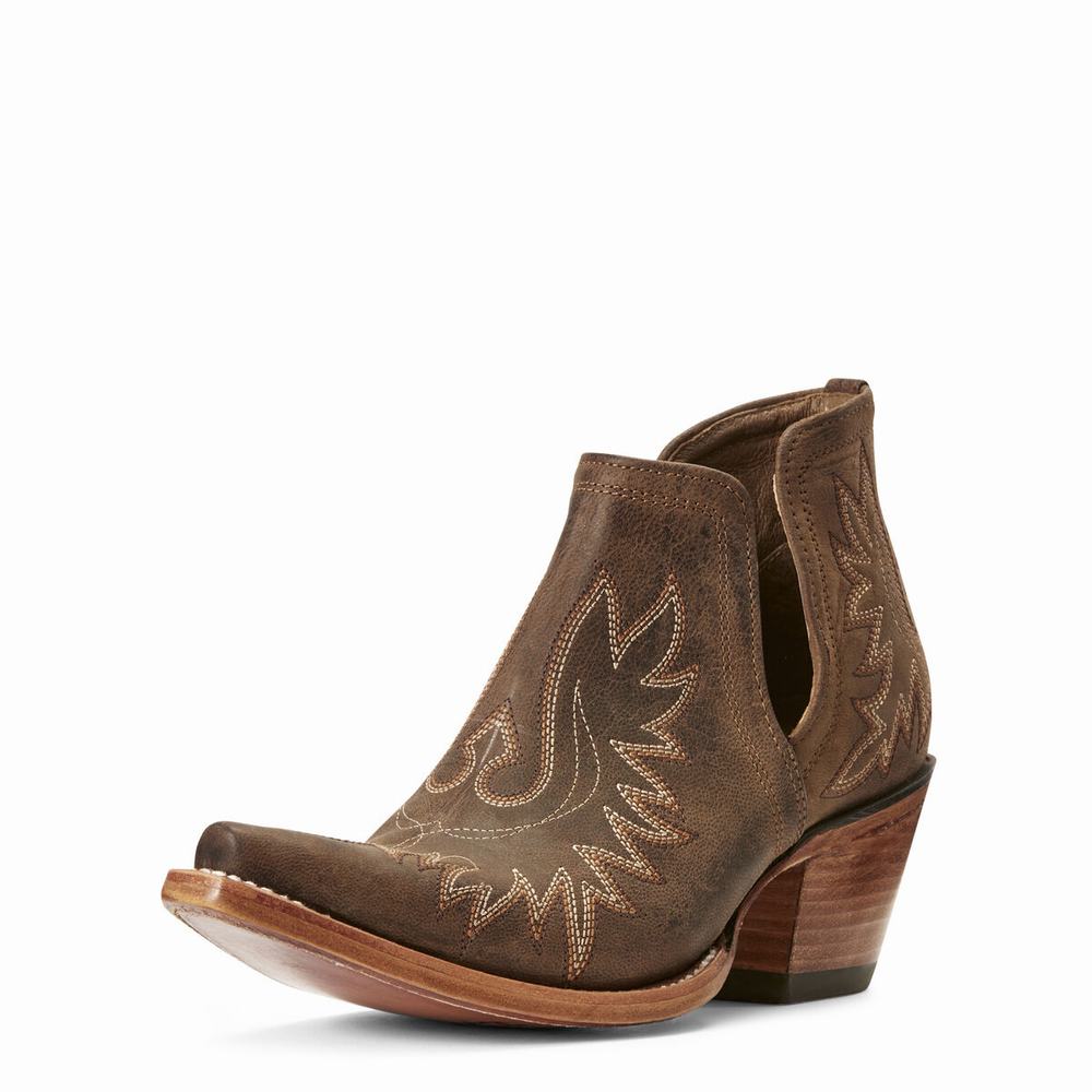 Women\'s Ariat Dixon Booties Brown | FRIM-05792