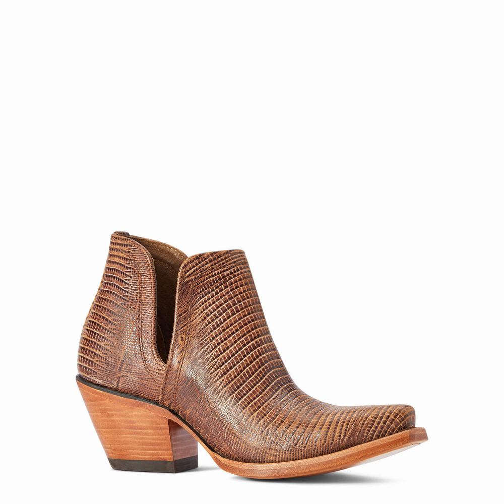 Women's Ariat Dixon Booties Brown | HBVU-25706