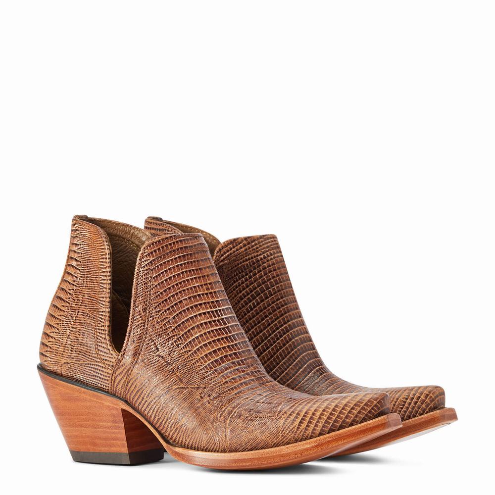 Women's Ariat Dixon Booties Brown | HBVU-25706