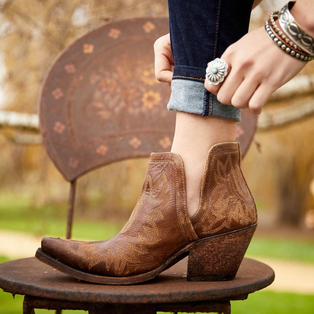 Women's Ariat Dixon Booties Brown | KZWF-46108