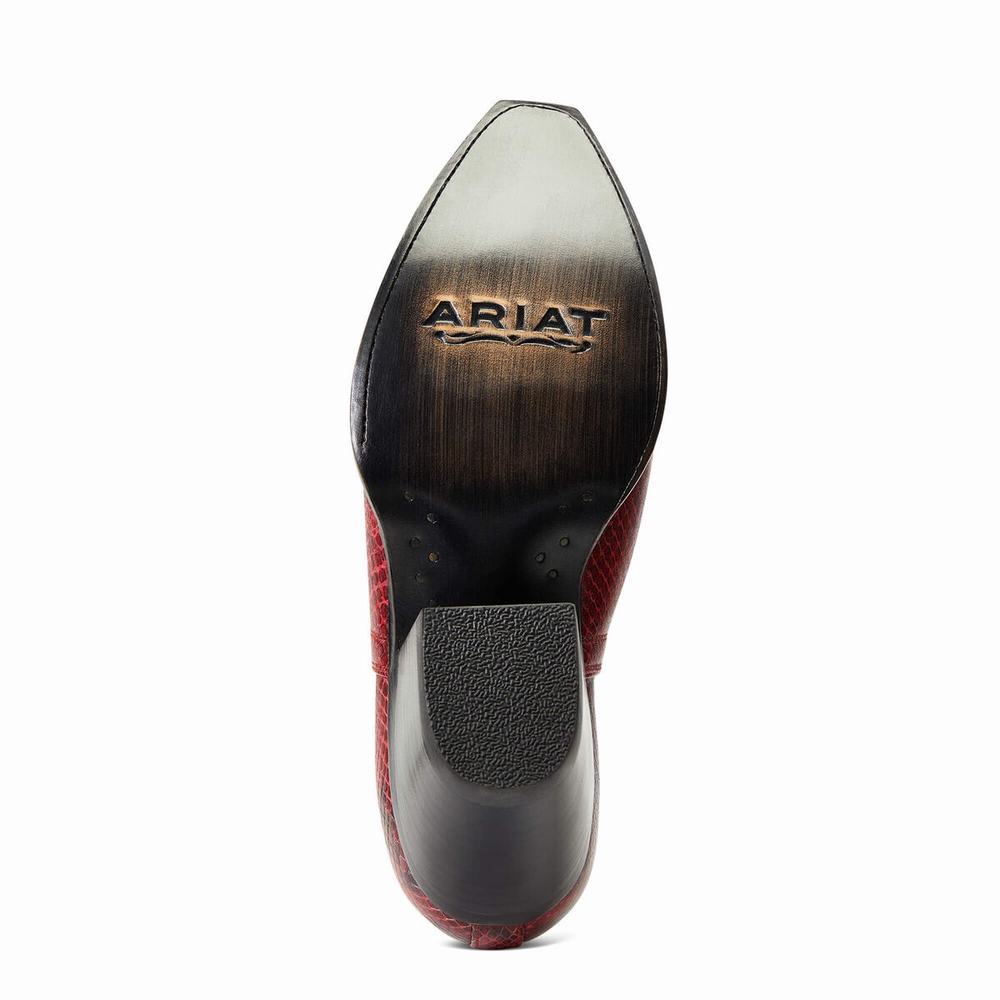 Women's Ariat Dixon Booties Red Snake | XFLP-62350