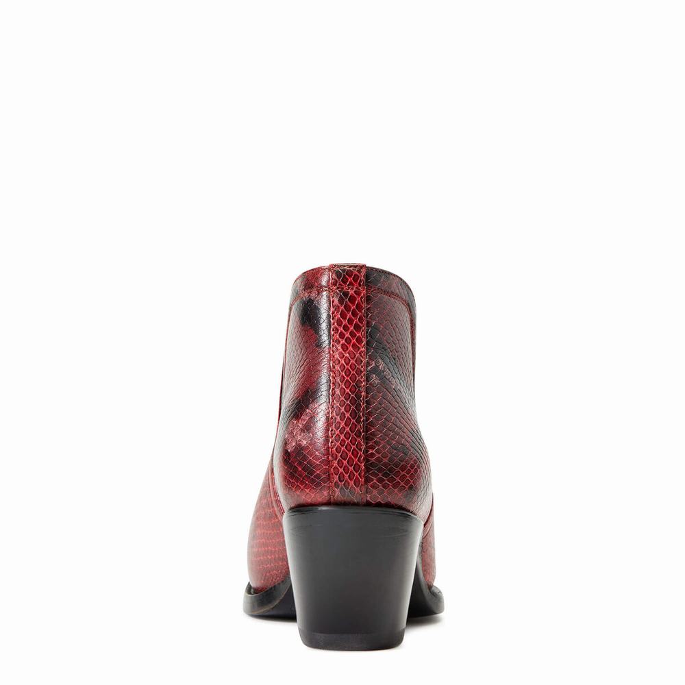 Women's Ariat Dixon Booties Red Snake | XFLP-62350