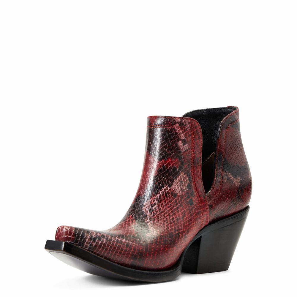 Women\'s Ariat Dixon Booties Red Snake | XFLP-62350