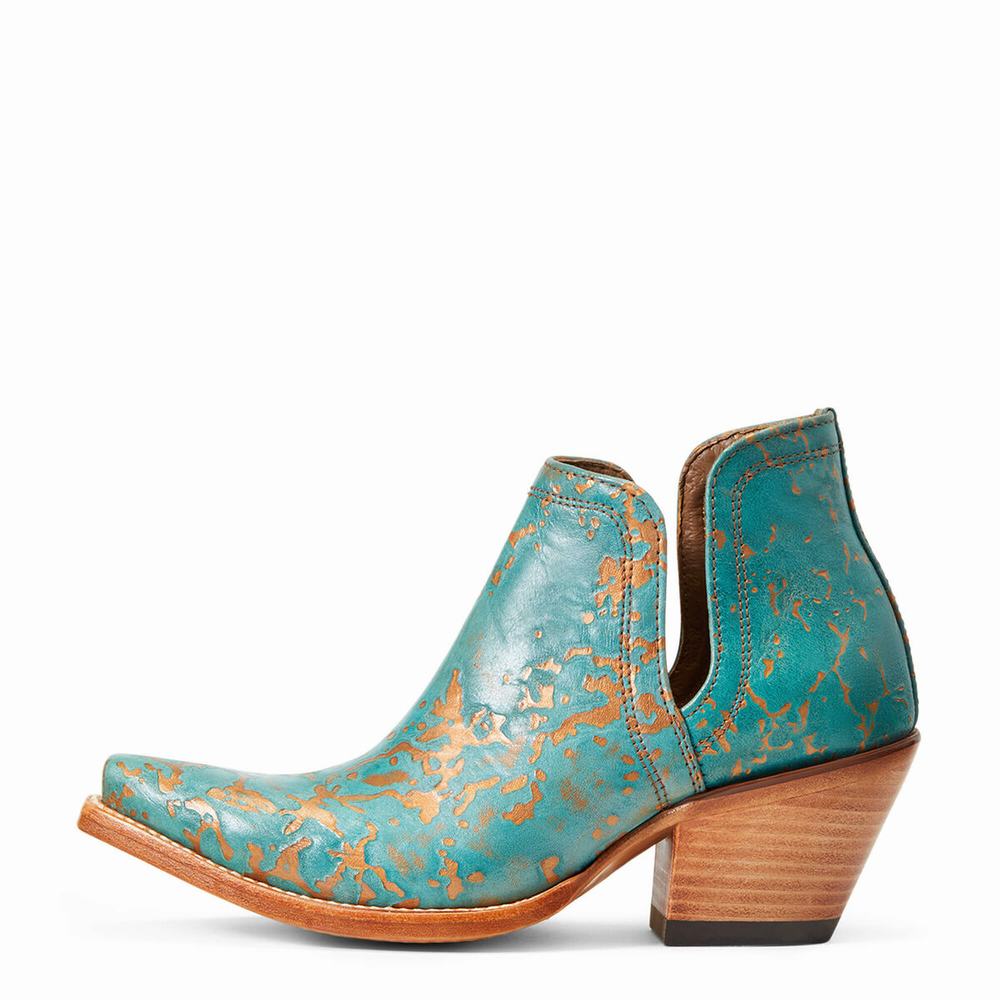 Women's Ariat Dixon Booties Turquoise | QYIS-80765