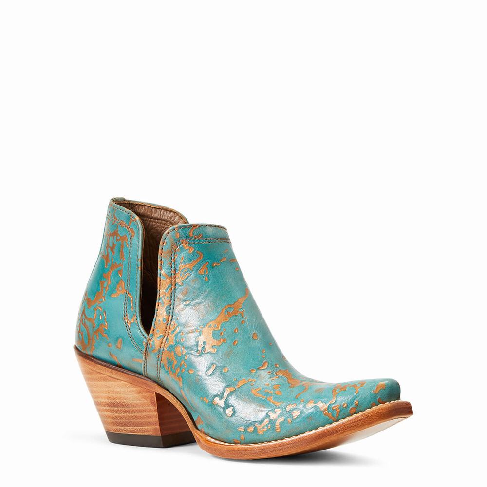 Women's Ariat Dixon Booties Turquoise | QYIS-80765