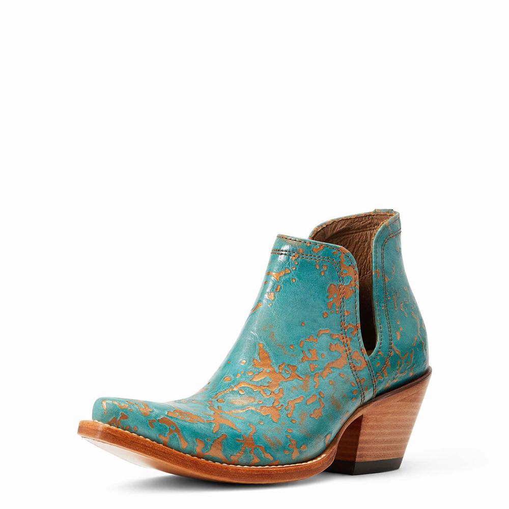 Women\'s Ariat Dixon Booties Turquoise | QYIS-80765