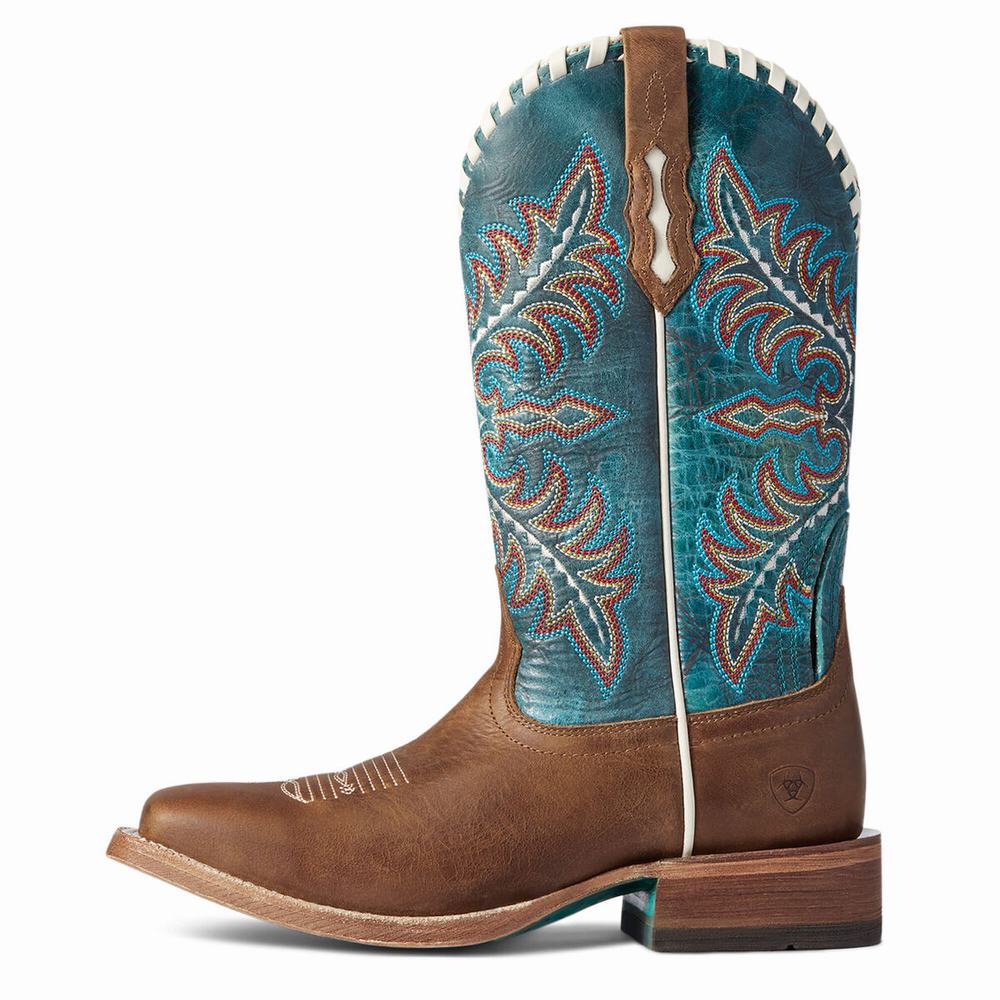 Women's Ariat Eldora Western Boots Beige Brown | JMYR-30891