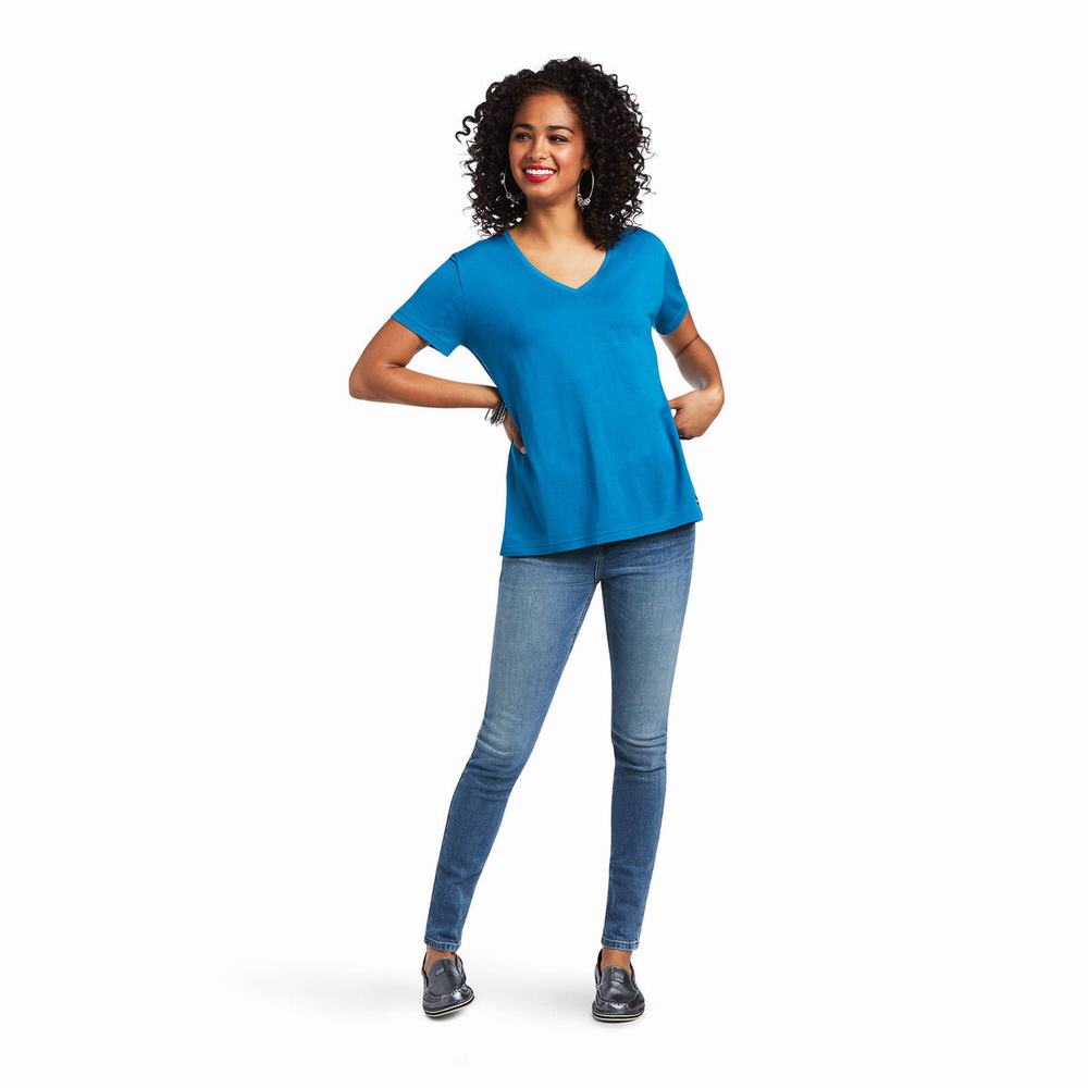 Women's Ariat Element Tops Blue | KFSH-89532