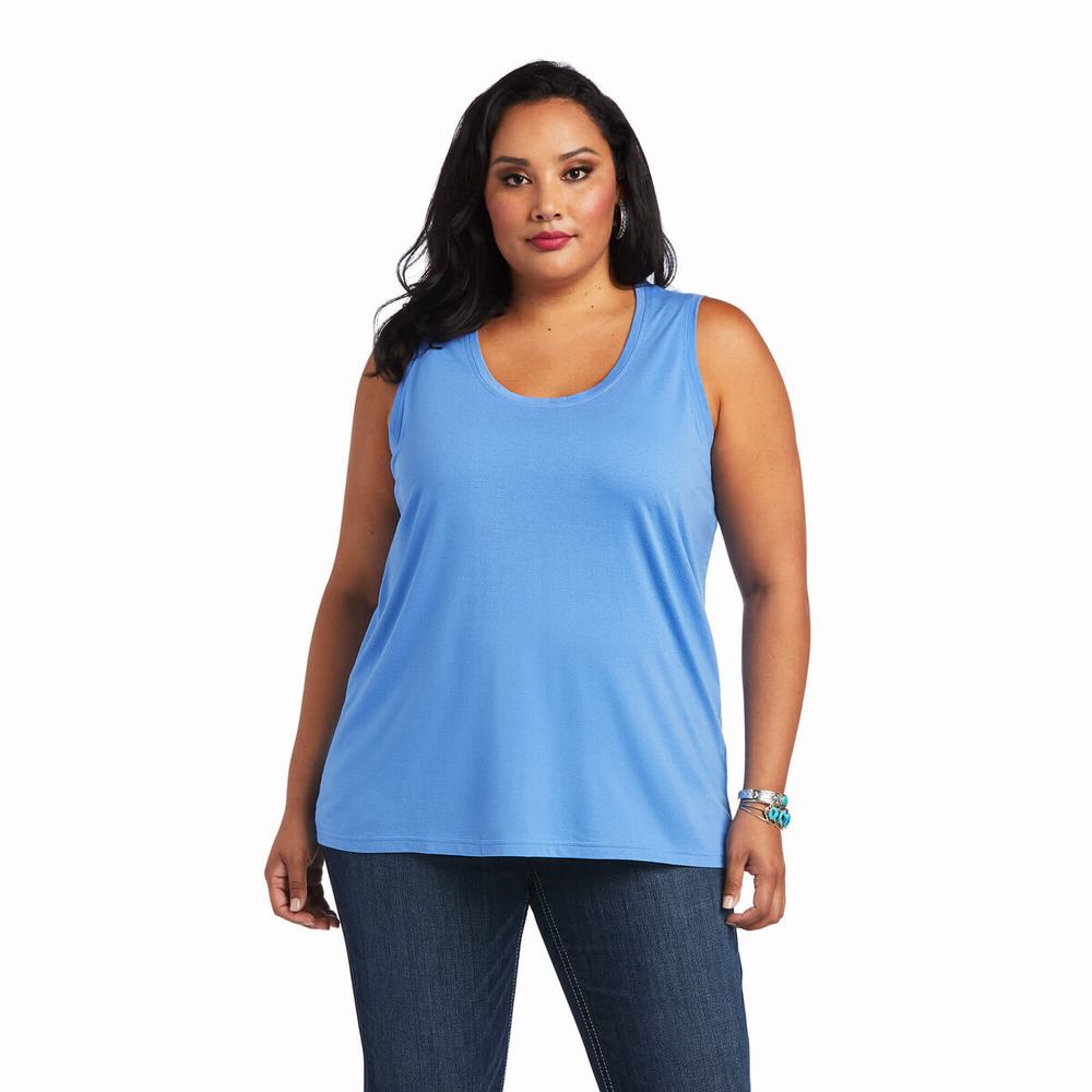 Women's Ariat Element Tops Blue | MEJQ-82036