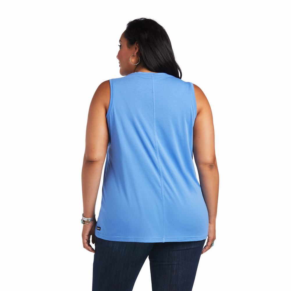 Women's Ariat Element Tops Blue | MEJQ-82036