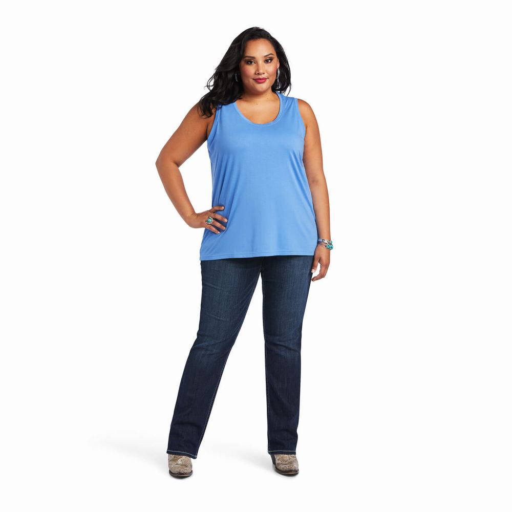 Women's Ariat Element Tops Blue | MEJQ-82036