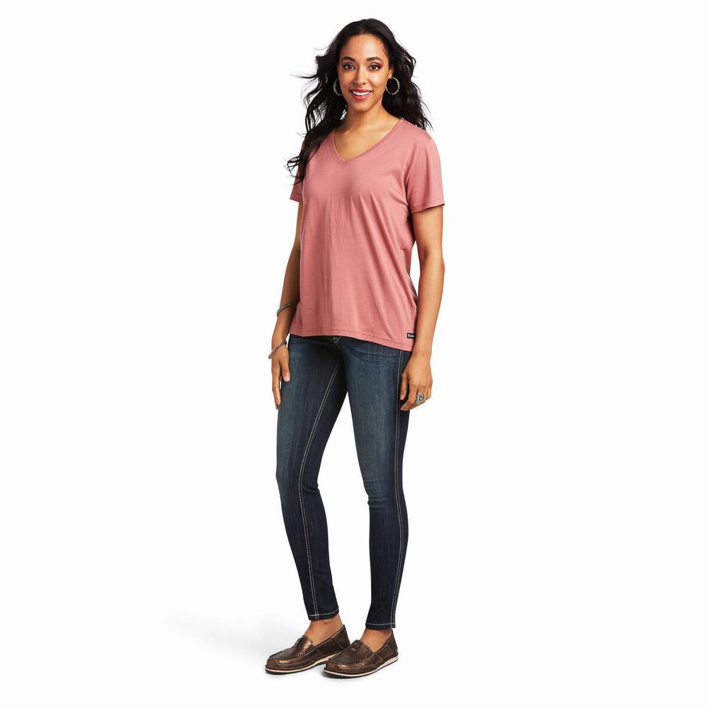 Women's Ariat Element Tops Red | POVZ-29176