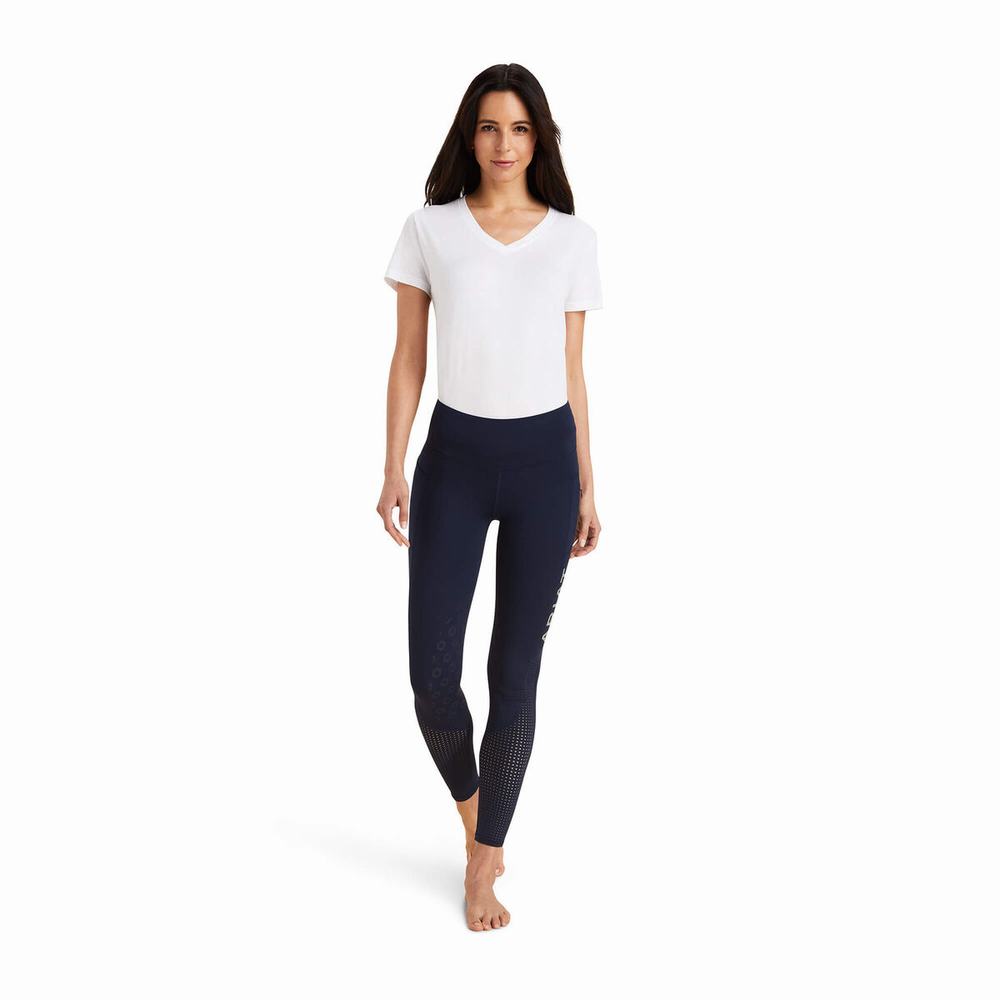 Women's Ariat Eos Knee Patch Pants Navy | IYCK-38512