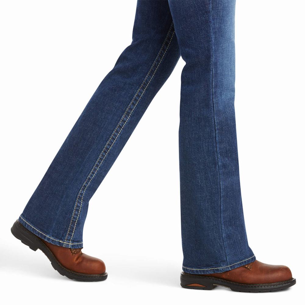 Women's Ariat FR DuraStretch Basic Cut Jeans Blue | FRXP-74396