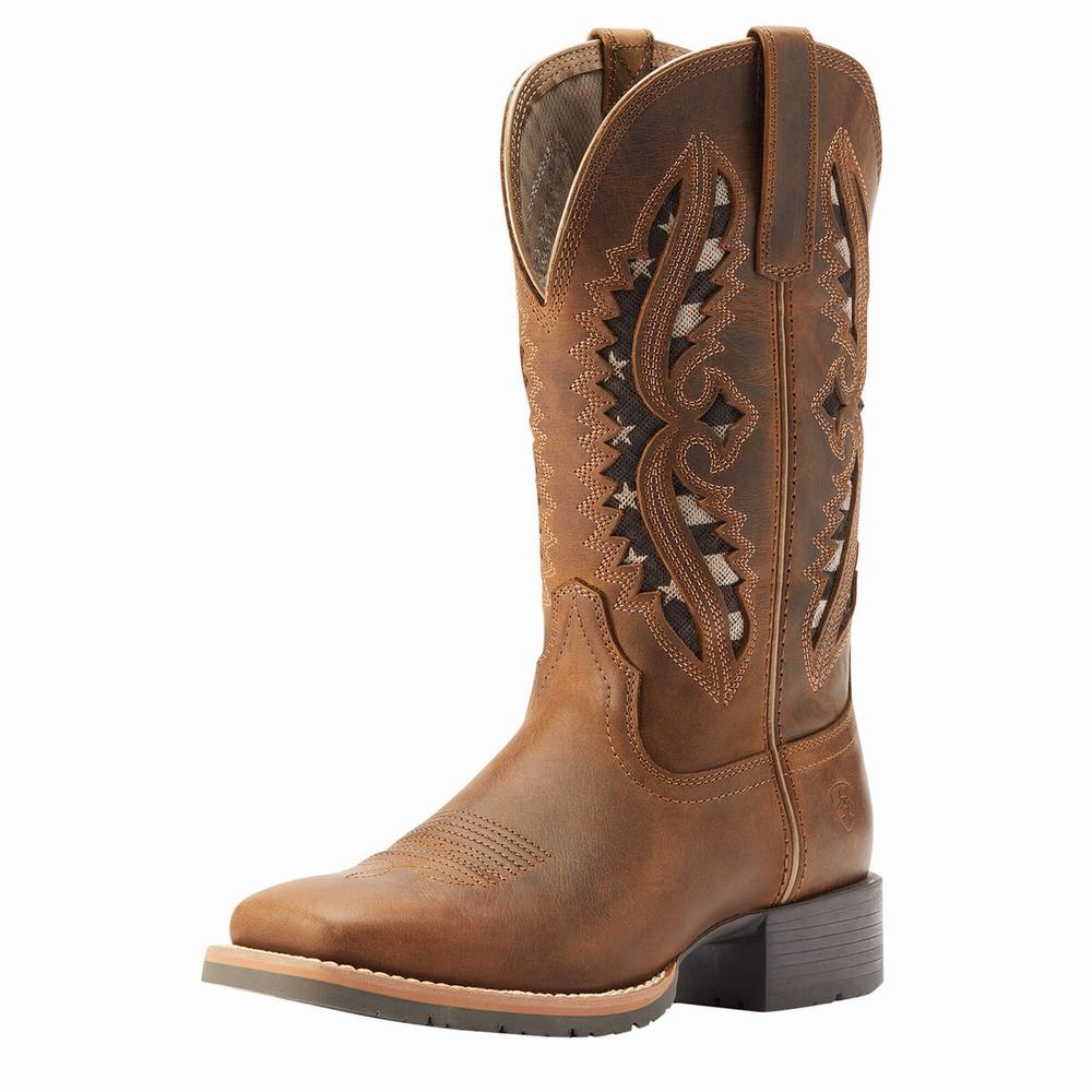 Women\'s Ariat Hybrid Rancher VentTek 360 Western Boots Brown | JGWF-28473