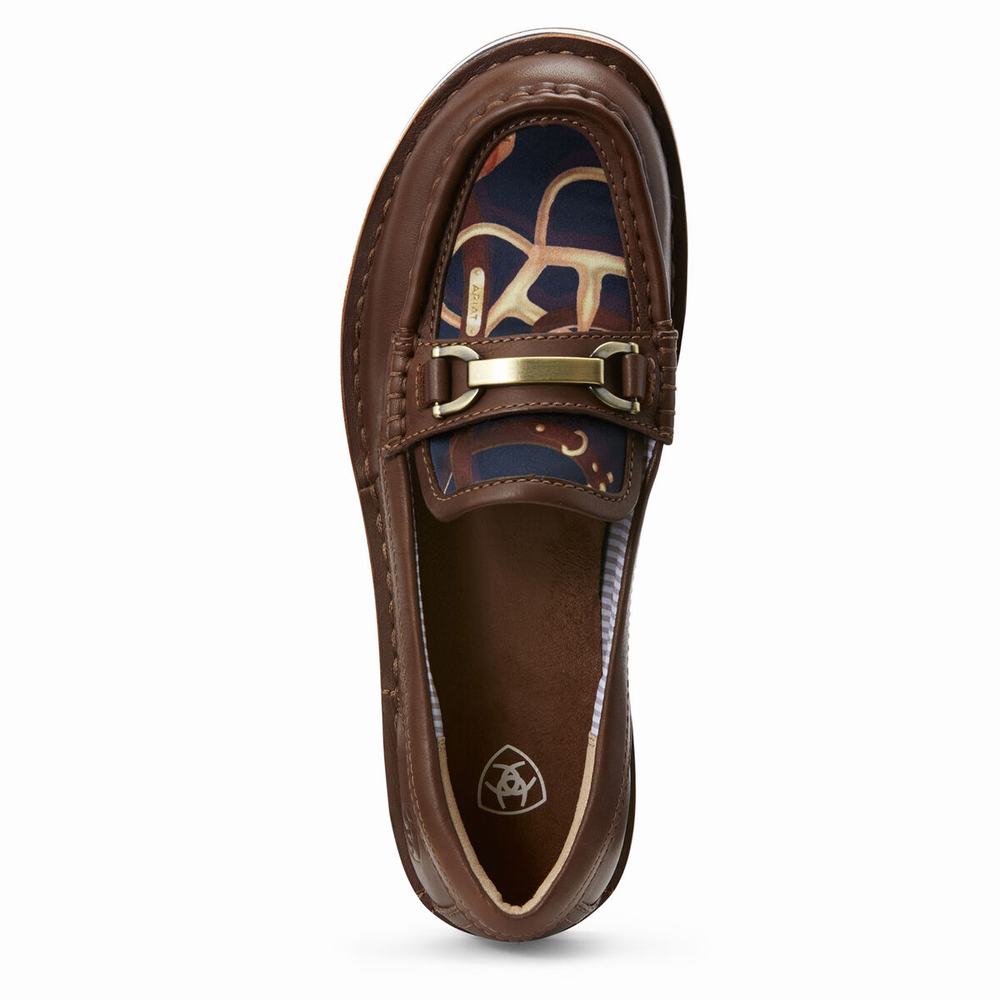 Women's Ariat Ivy Cruiser Sneakers Chocolate / Navy | EJLY-35602