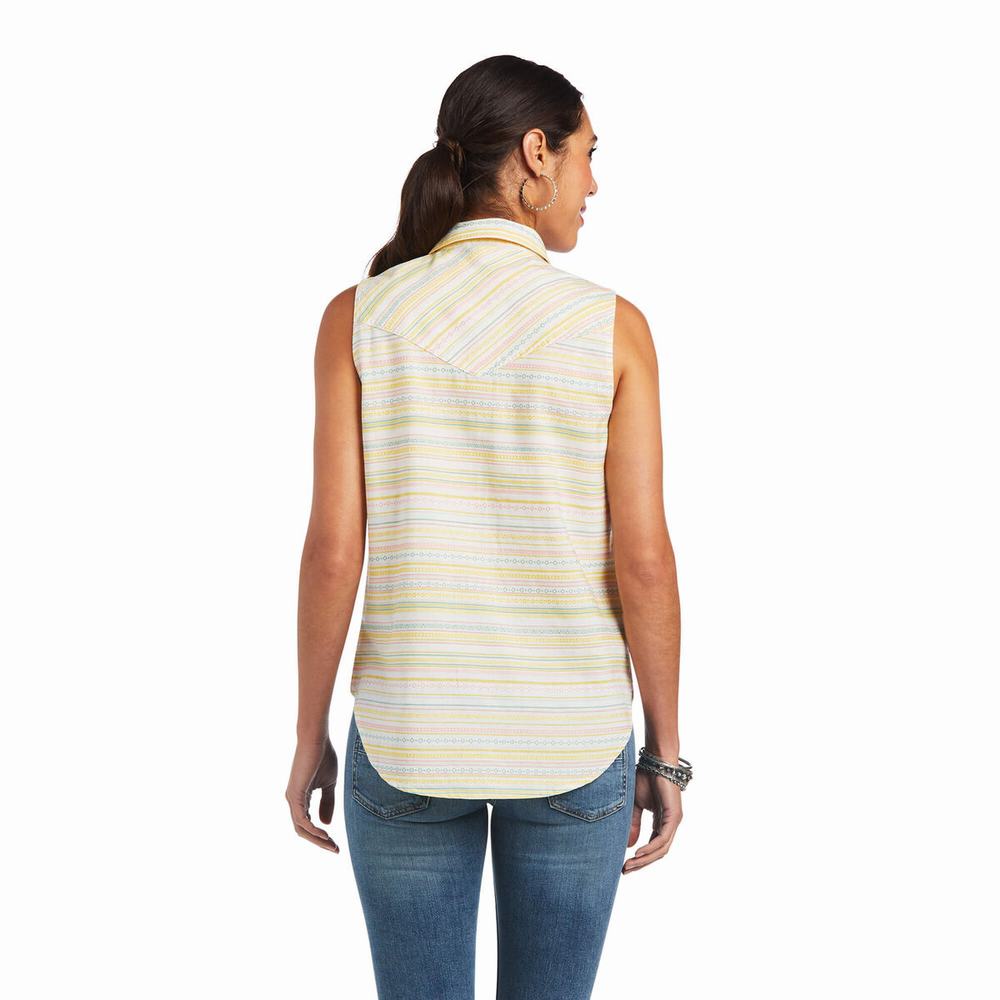 Women's Ariat Jasmine Tops Stripes | BXVY-37906