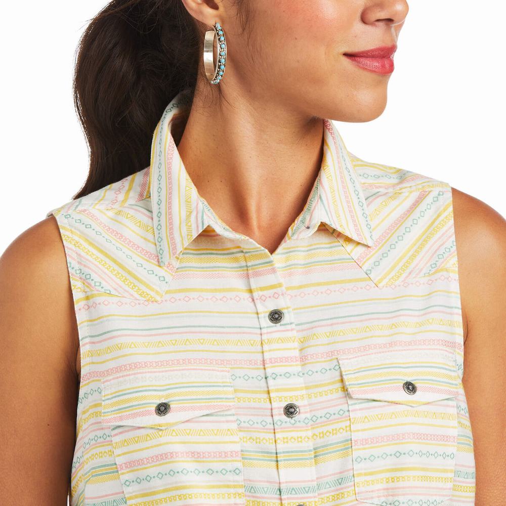 Women's Ariat Jasmine Tops Stripes | BXVY-37906