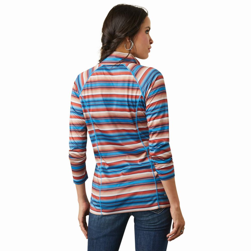 Women's Ariat Laguna 1/4 Zip Tops Multicolor | PAKD-32907