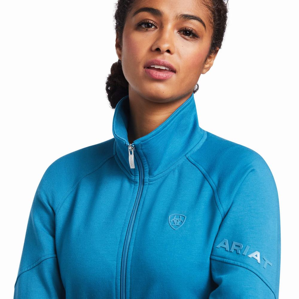 Women's Ariat Largo Full Zip Hoodie Blue | IFAY-78296