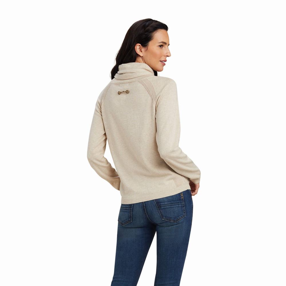 Women's Ariat Lexi Sweaters Beige | UNSF-34167