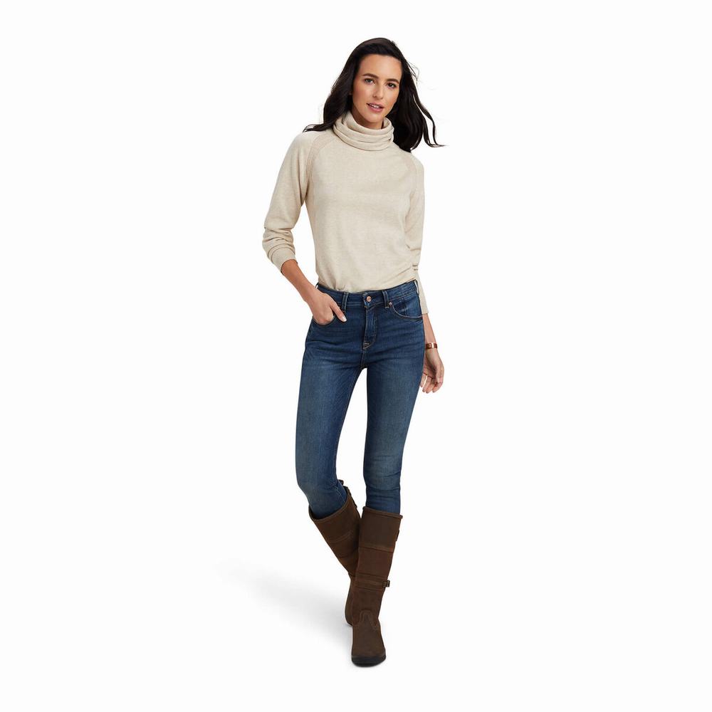 Women's Ariat Lexi Sweaters Beige | UNSF-34167