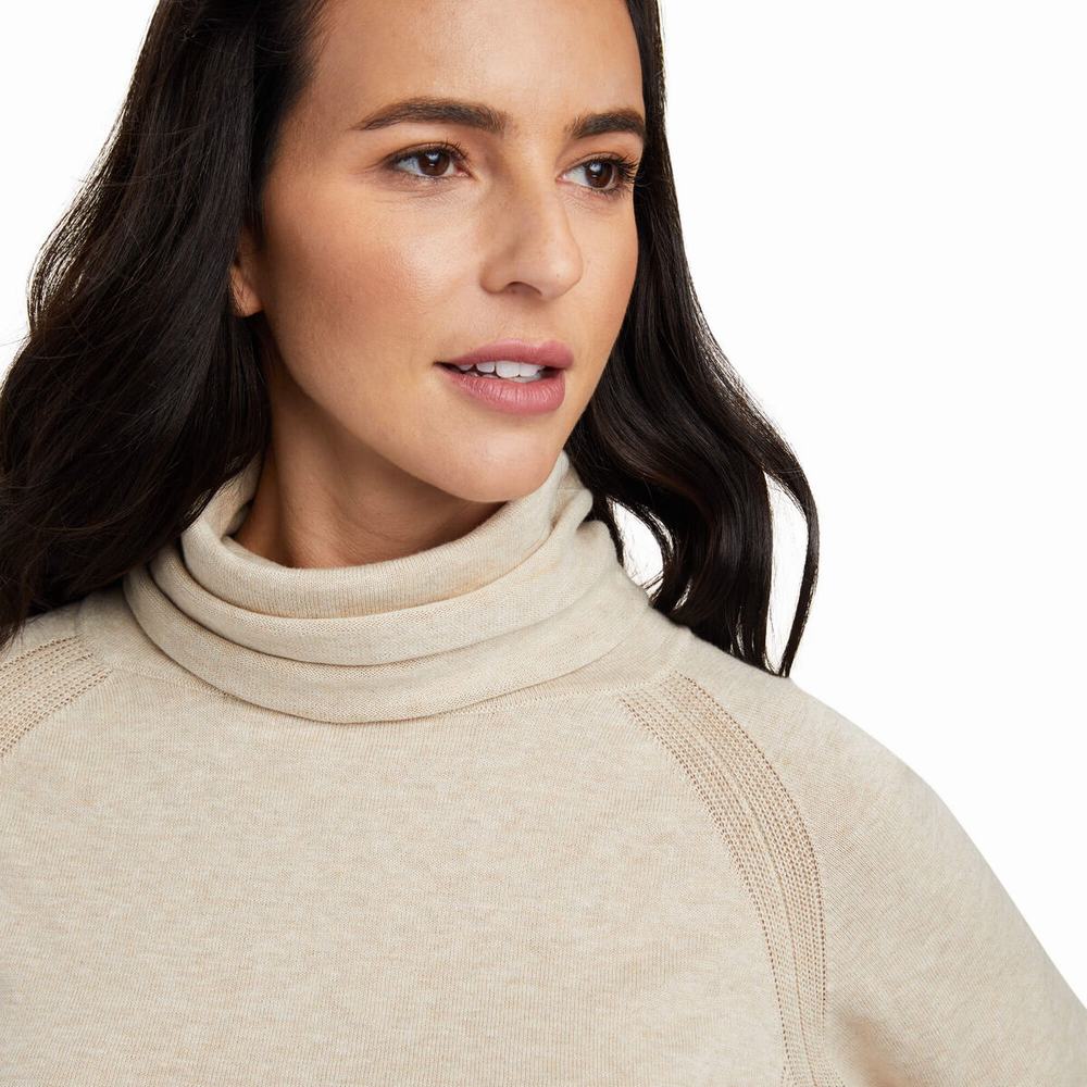 Women's Ariat Lexi Sweaters Beige | UNSF-34167