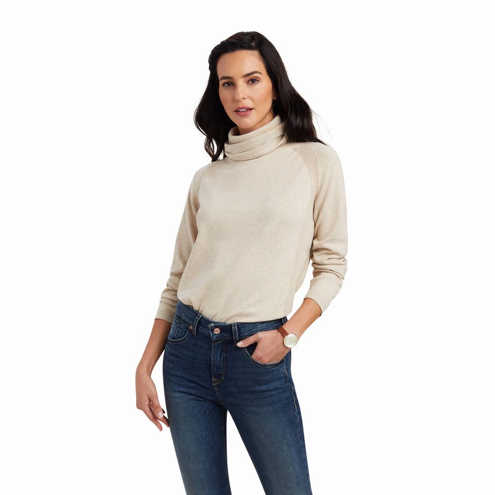 Women\'s Ariat Lexi Sweaters Beige | UNSF-34167