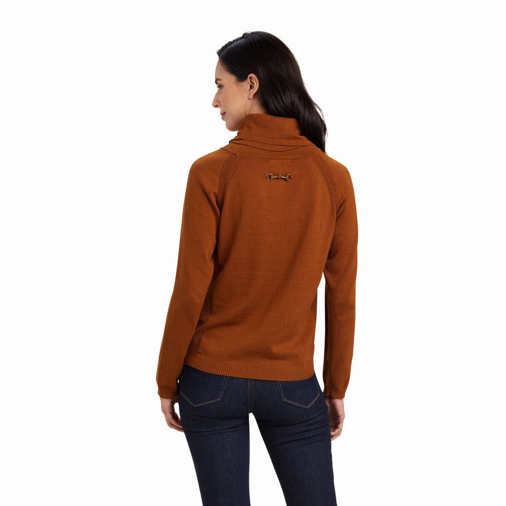 Women's Ariat Lexi Sweaters Brown | ZULD-08236