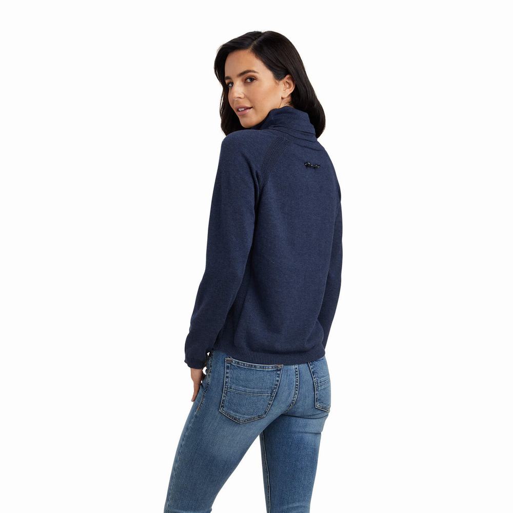 Women's Ariat Lexi Sweaters Navy | FGXN-40981