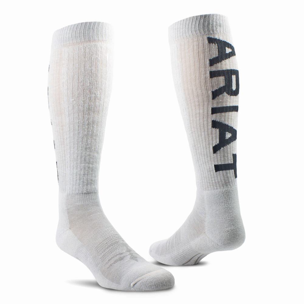 Women's Ariat Midweight Over the Calf Socks Grey | NLTR-68405