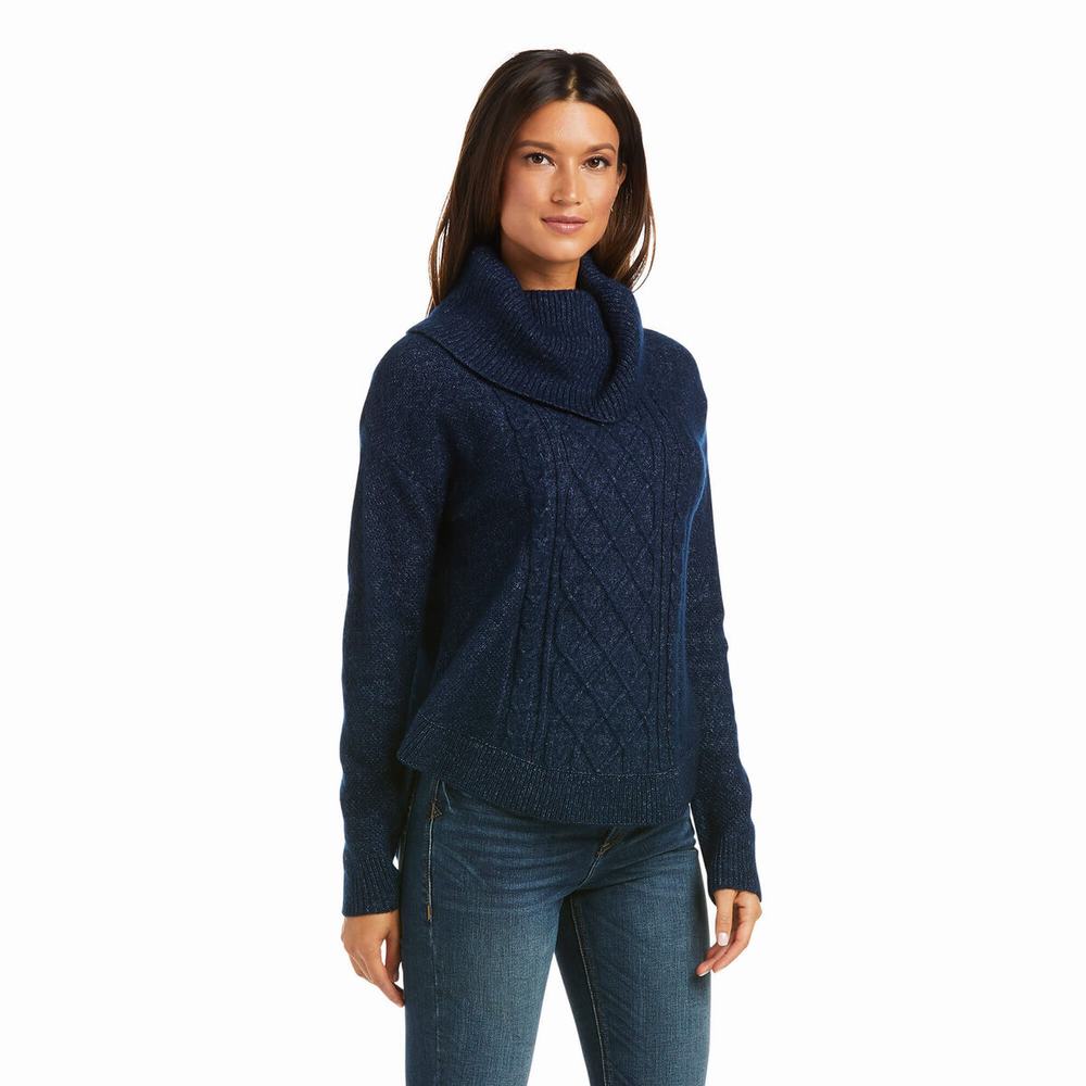 Women\'s Ariat Montara Sweaters Navy | KRMI-02943