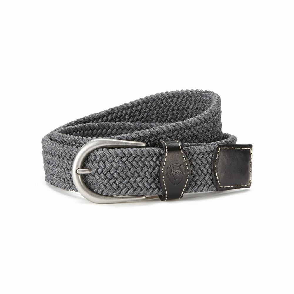 Women\'s Ariat One Rail Woven Belts Grey | MFNT-02495