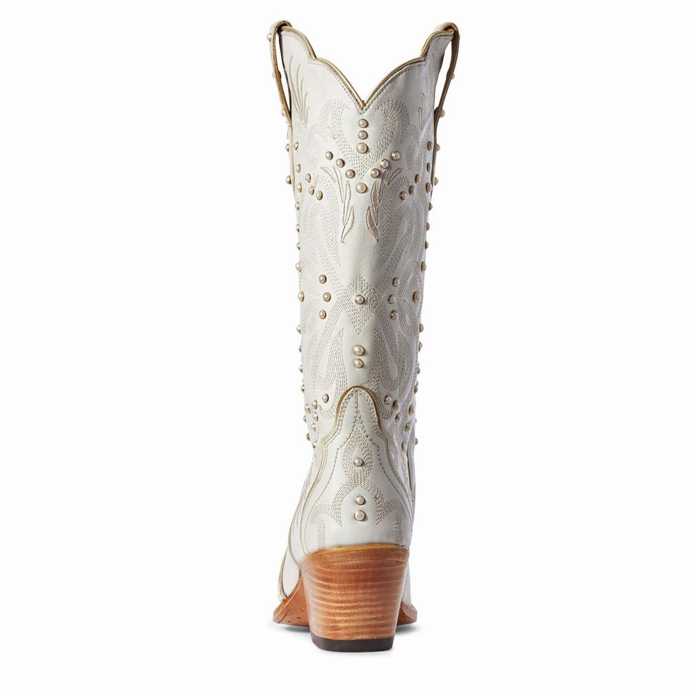 Women's Ariat Pearl Dress Boots White | YBAQ-10845