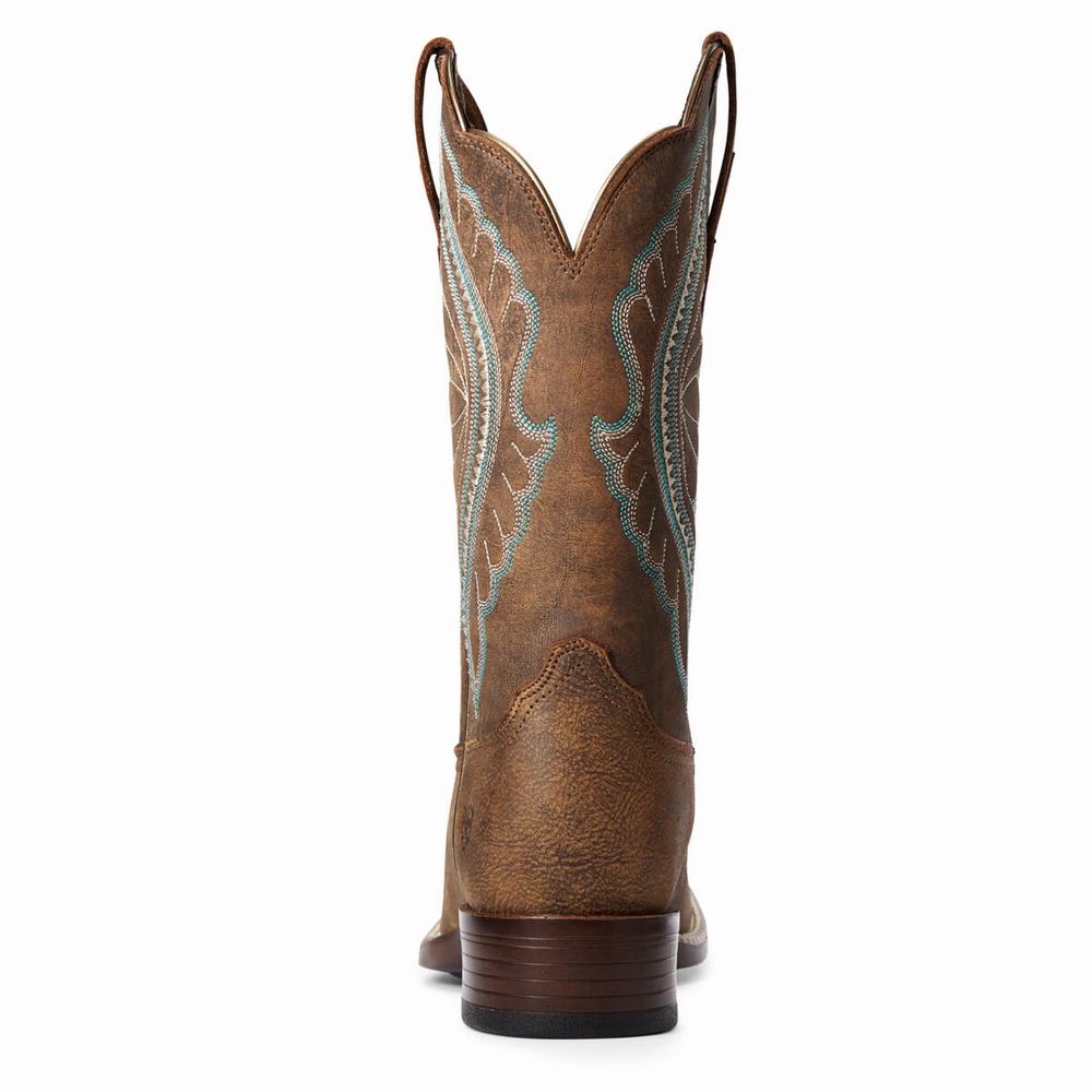 Women's Ariat PrimeTime Western Boots Brown | JLSI-25643