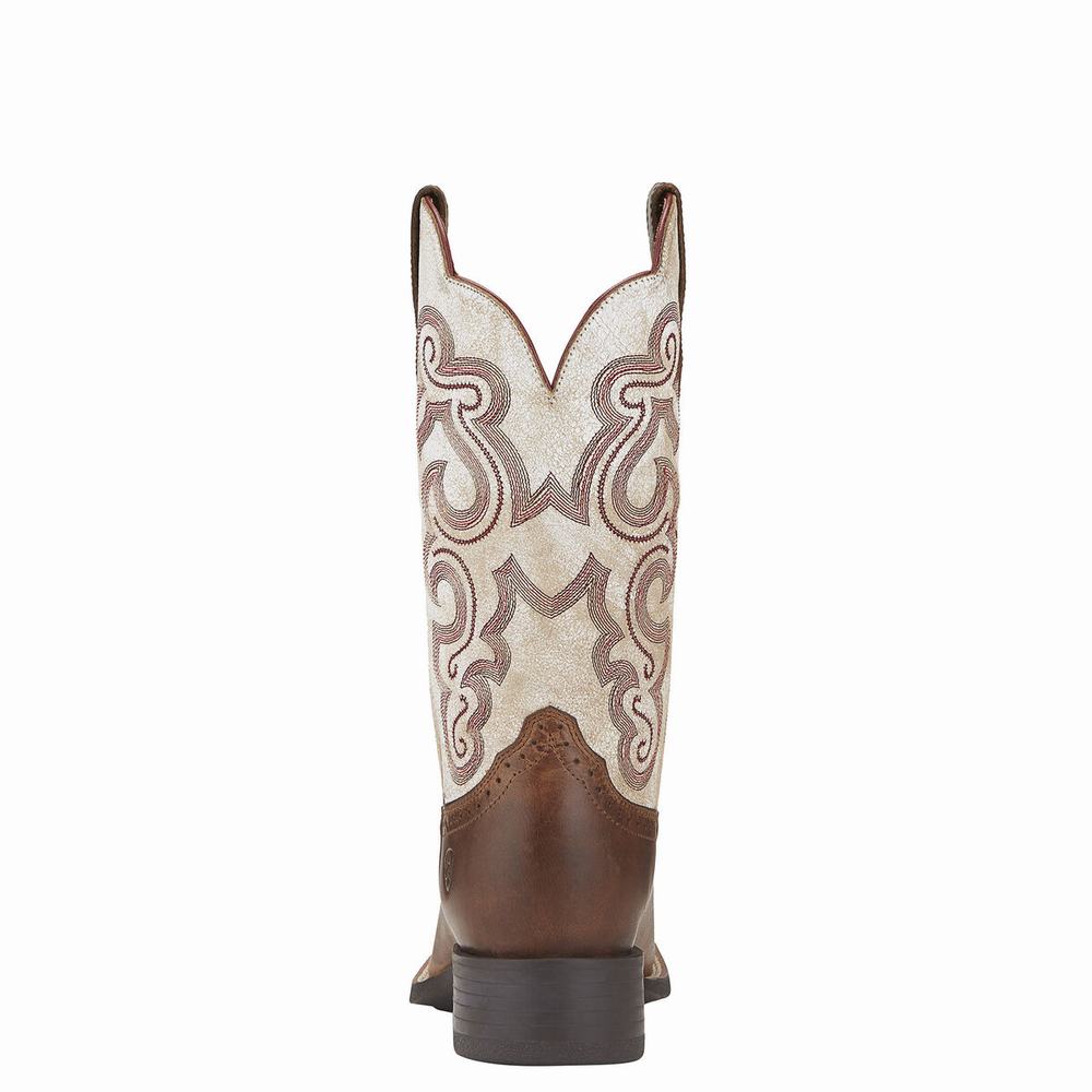 Women's Ariat Quickdraw Western Boots Beige | UTIH-98764