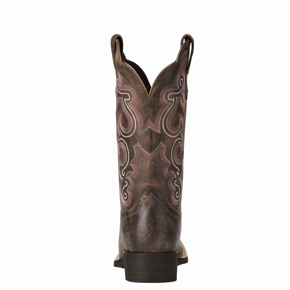 Women's Ariat Quickdraw Western Boots Chocolate | NJMS-79386