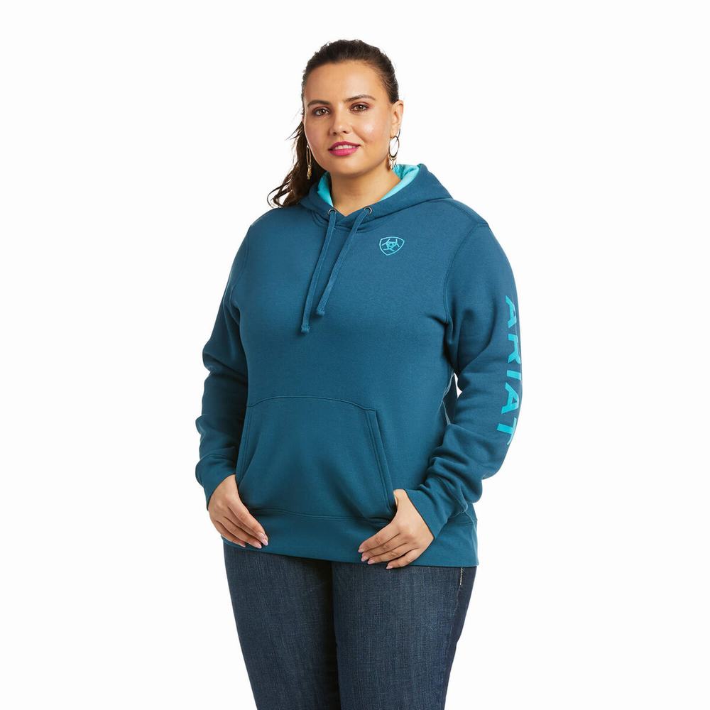 Women's Ariat REAL Arm Logo Hoodie Multicolor | XKOZ-67542