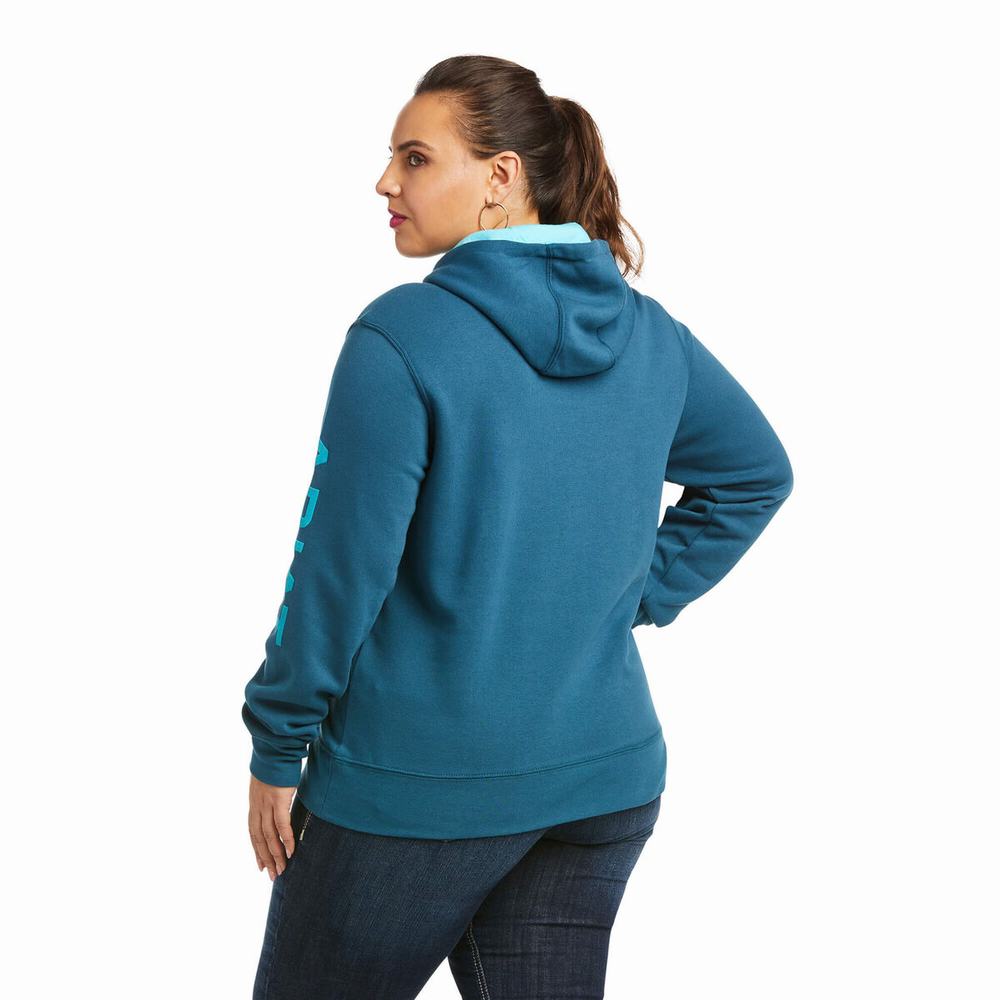 Women's Ariat REAL Arm Logo Hoodie Multicolor | XKOZ-67542