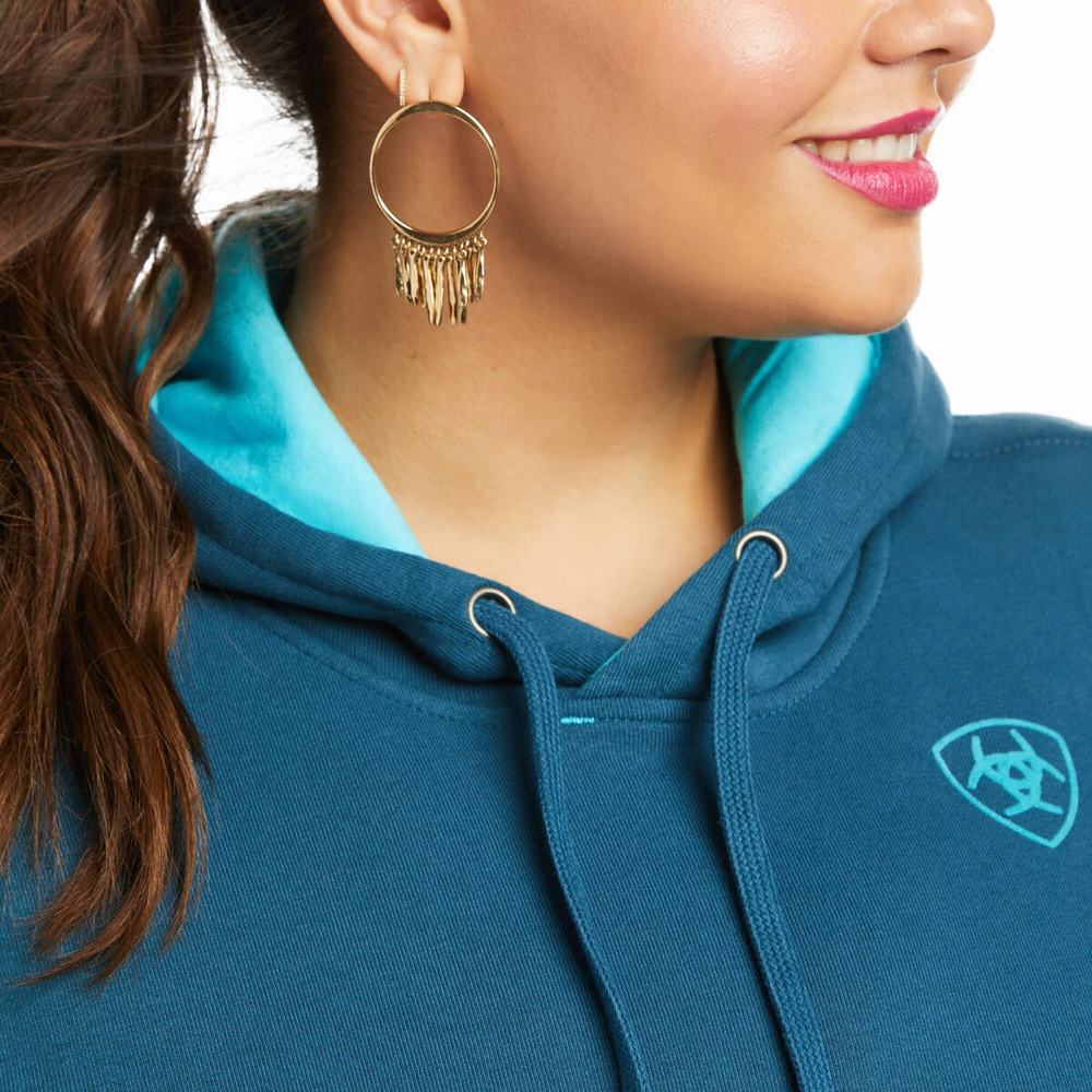 Women's Ariat REAL Arm Logo Hoodie Multicolor | XKOZ-67542