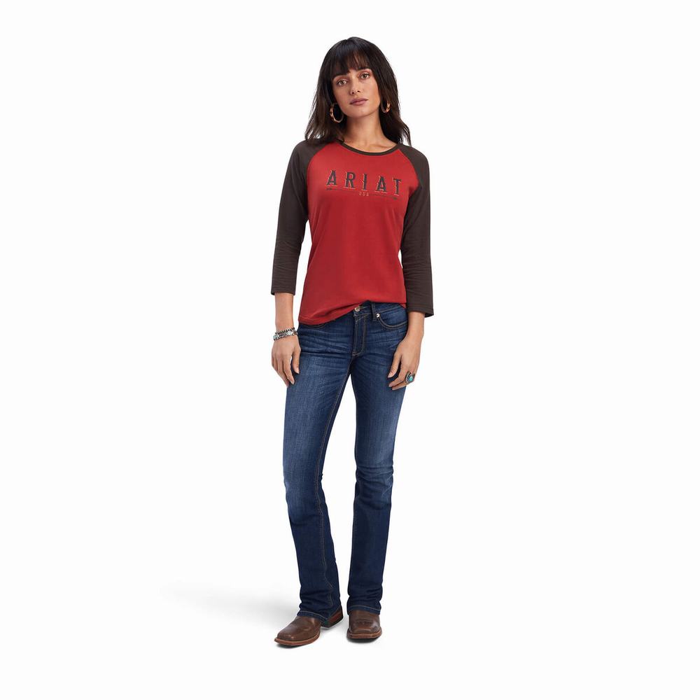 Women's Ariat REAL Arrow Classic Fit Tops Multicolor | PYUB-41763