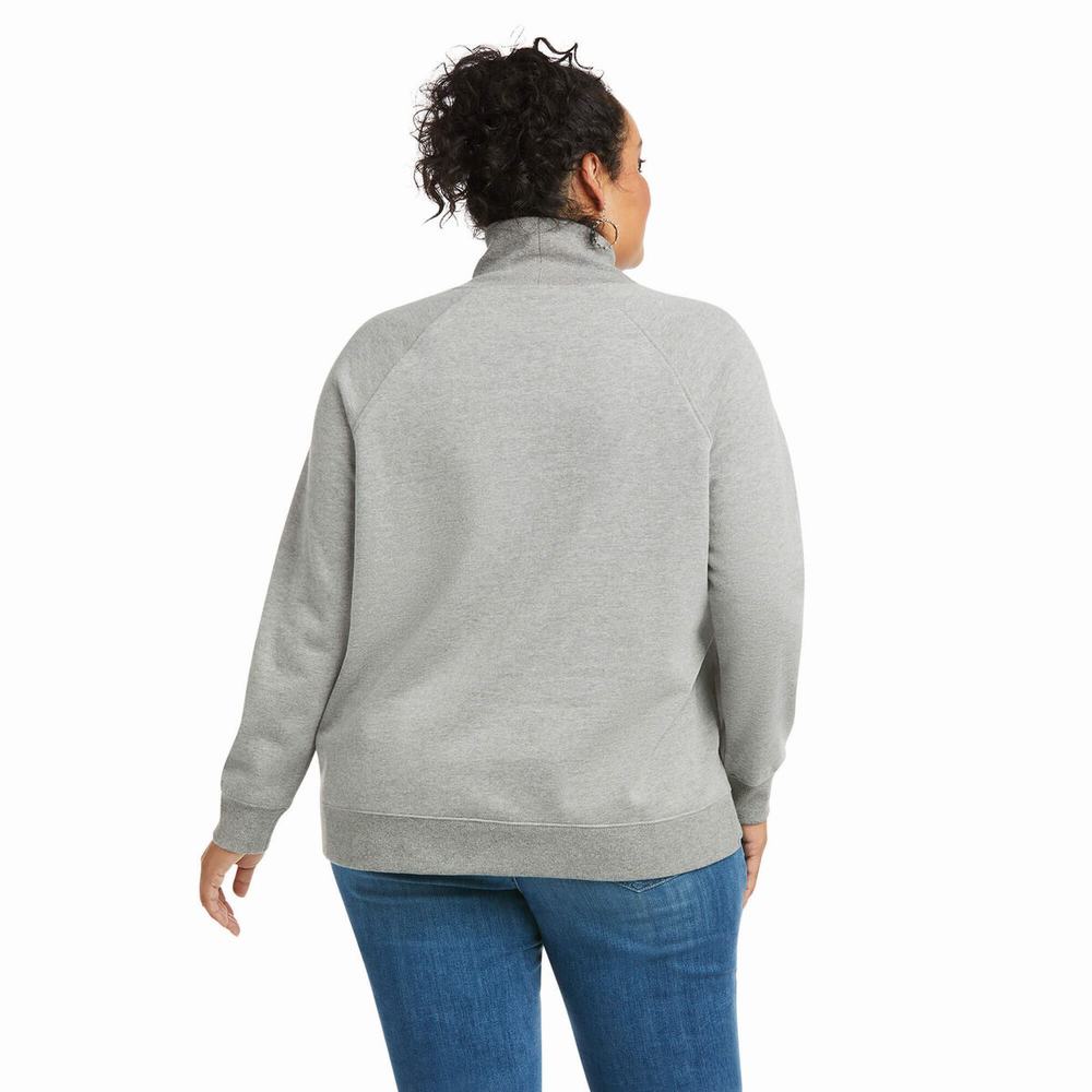 Women's Ariat REAL Crossover Hoodie Grey | CHAY-34182